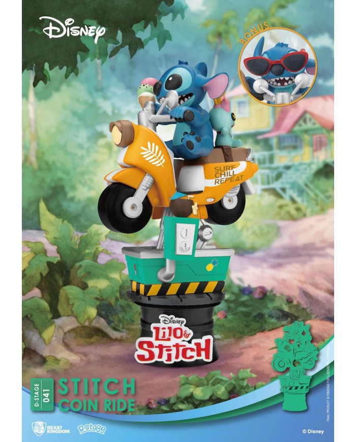 Disney diorama PVC D-Stage Stitch Coin Ride 16 cm