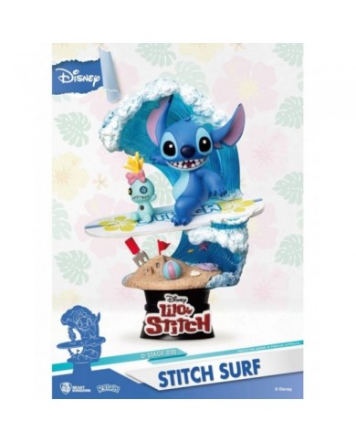 Disney Summer Series diorama PVC D-Stage Stitch Surf 15 cm
