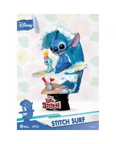 Disney Summer Series diorama PVC D-Stage Stitch Surf 15 cm