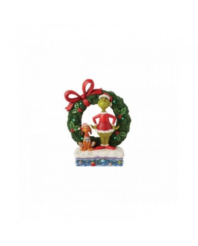 Figurine Grinch et Max Couronne Noël - Grinch by Jim Shore