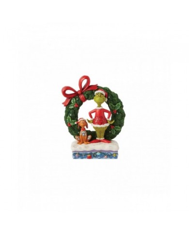 Figurine Grinch et Max Couronne Noël - Grinch by Jim Shore