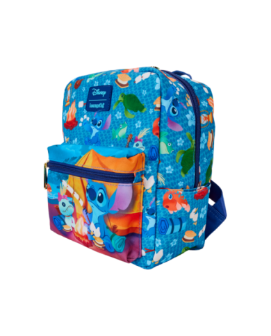 Sac à dos Loungefly - Stitch Camping Cuties All-Over Print Nylon Square