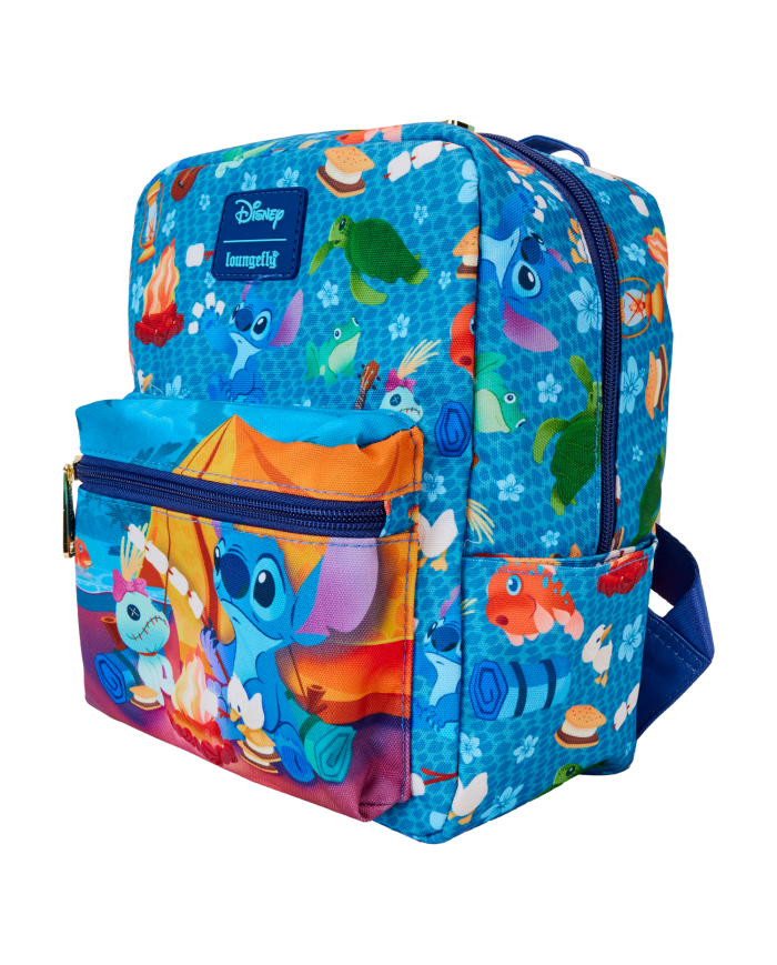 Sac à dos Loungefly - Stitch Camping Cuties All-Over Print Nylon Square