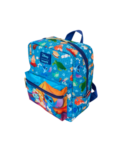 Sac à dos Loungefly - Stitch Camping Cuties All-Over Print Nylon Square