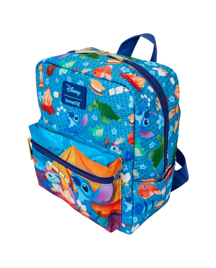 Sac à dos Loungefly - Stitch Camping Cuties All-Over Print Nylon Square