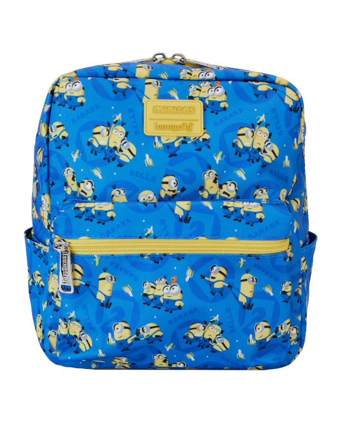 Sac à dos Loungefly - Moi, moche et méchant Minions All-Over Print Nylon Square