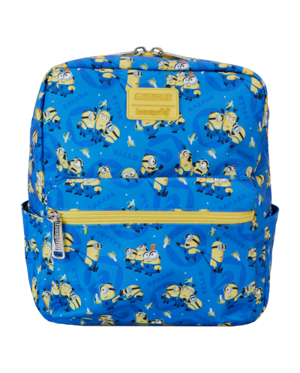 Sac à dos Loungefly - Moi, moche et méchant Minions All-Over Print Nylon Square