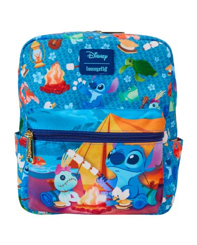 Sac à dos Loungefly - Stitch Camping Cuties All-Over Print Nylon Square