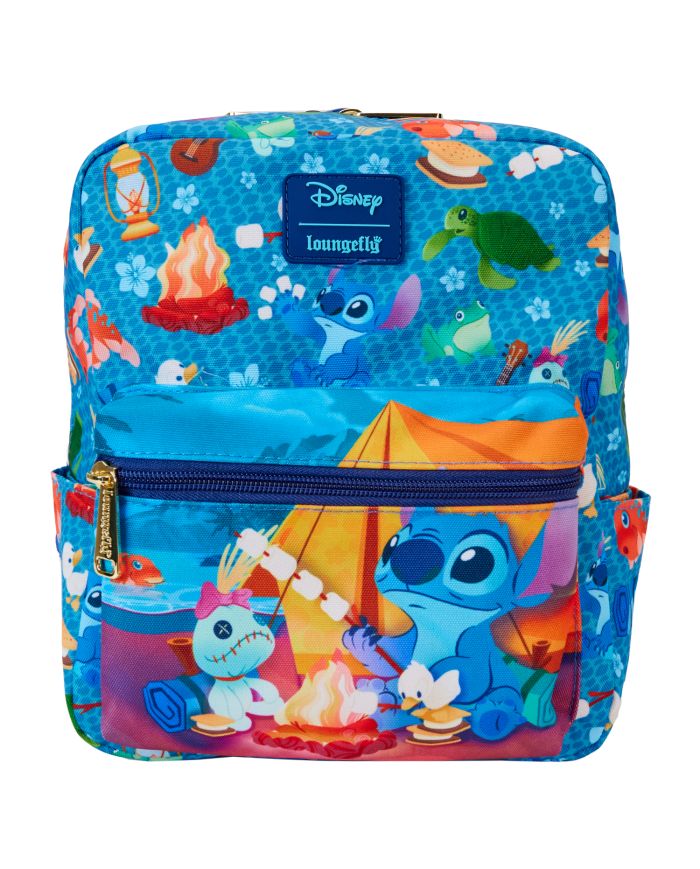 Sac à dos Loungefly - Stitch Camping Cuties All-Over Print Nylon Square
