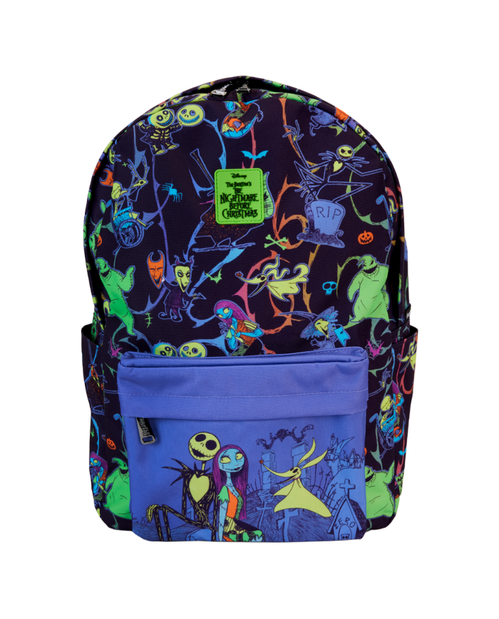 Sac à dos Loungefly - L'Etrange Noël de Mr Jack Neon Glow All-Over Print Nylon