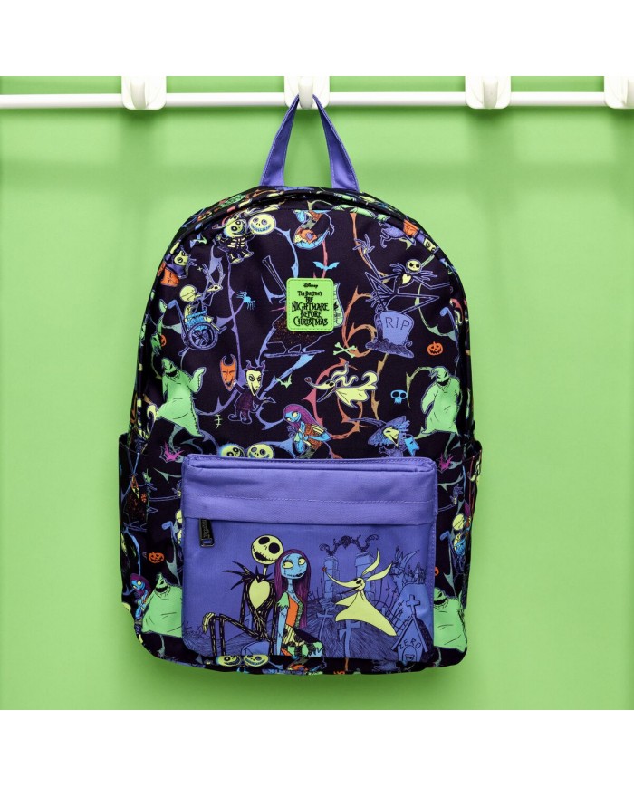 Sac à dos Loungefly - L'Etrange Noël de Mr Jack Neon Glow All-Over Print Nylon