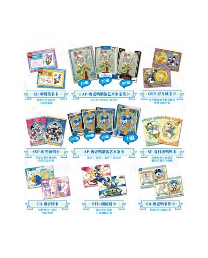 Cardfun Donald Duck 90ème Anniversaire - Boîte 10 Boosters 4 Cartes