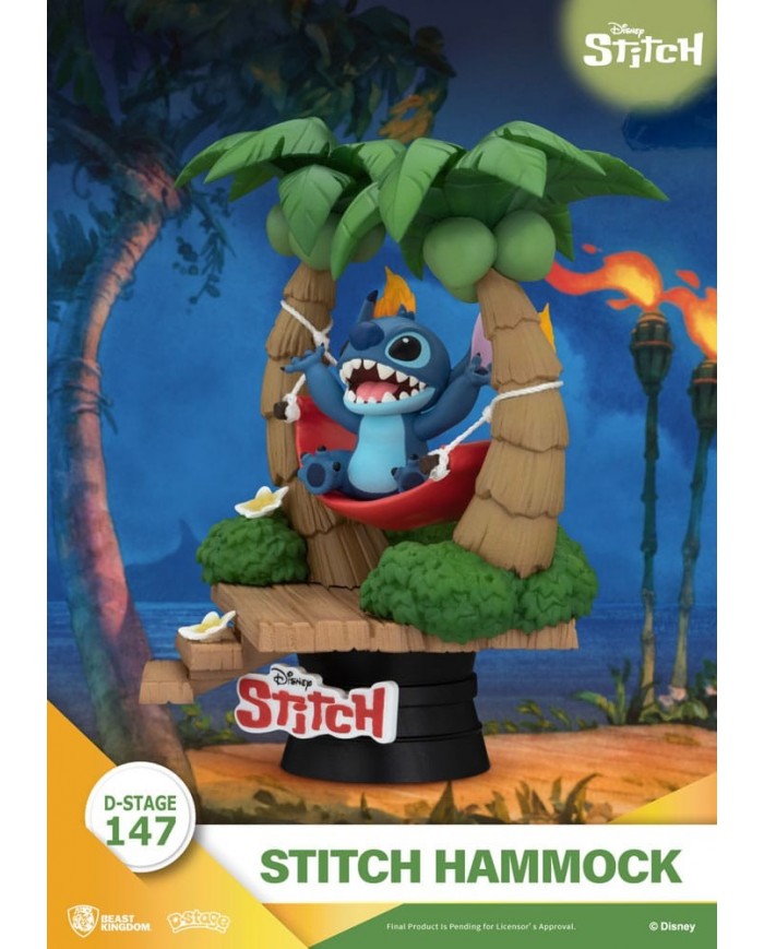 Lilo & Stitch diorama PVC D-Stage Stitch Hammock 13 cm