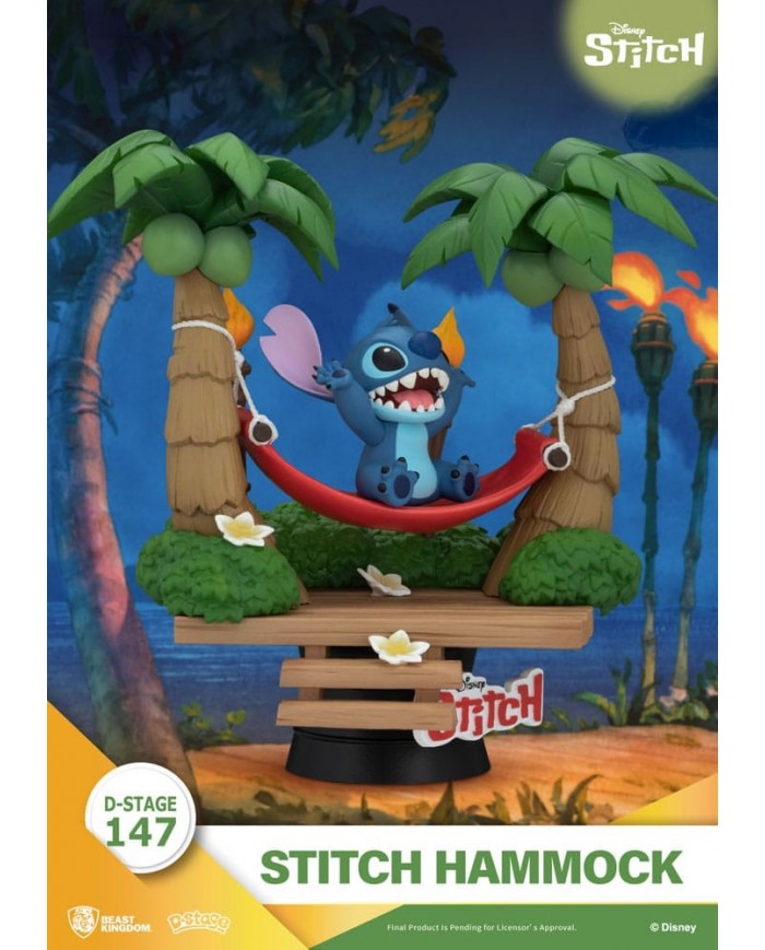 Lilo & Stitch diorama PVC D-Stage Stitch Hammock 13 cm