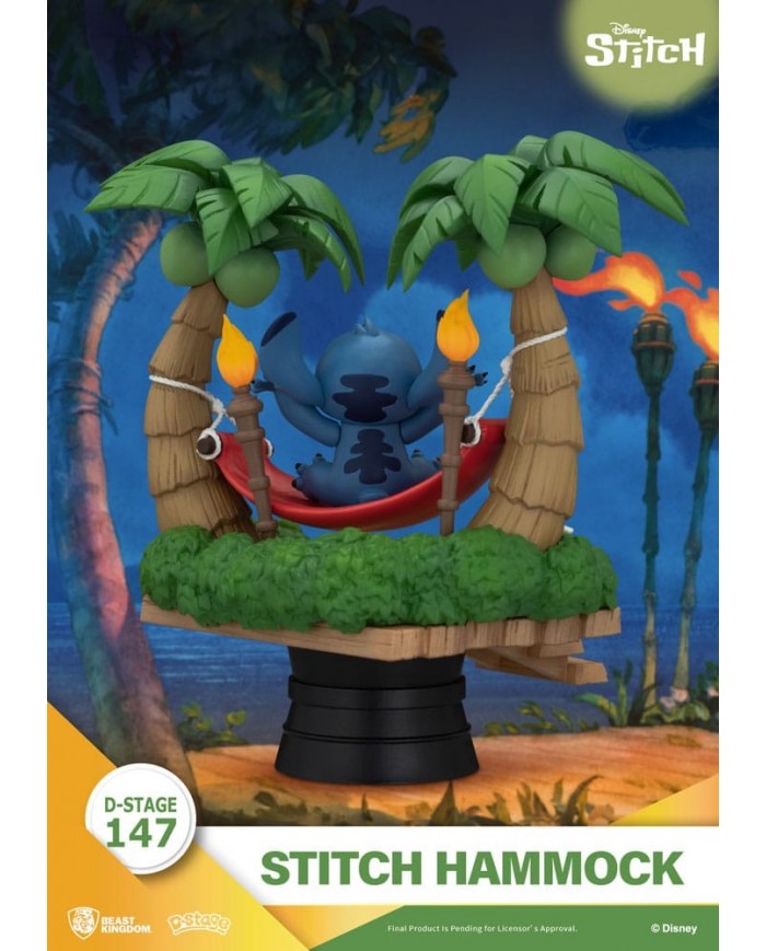 Lilo & Stitch diorama PVC D-Stage Stitch Hammock 13 cm