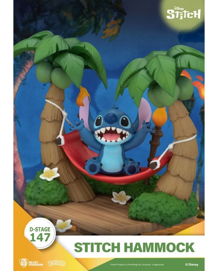 Lilo & Stitch diorama PVC D-Stage Stitch Hammock 13 cm