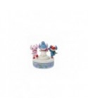 Disney Traditions - Figurine rotative Stitch et Angel avec bonhomme de neige