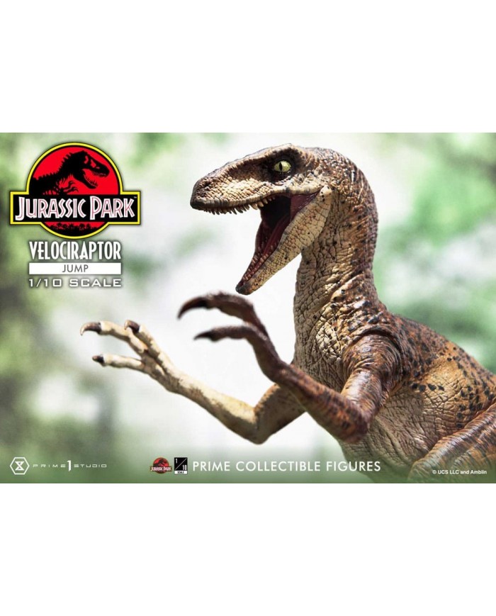 Jurassic Park statuette Prime Collectibles 1/10 Velociraptor Jump 21 cm