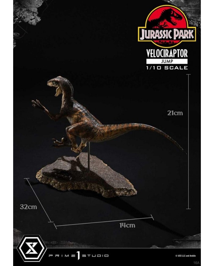 Jurassic Park statuette Prime Collectibles 1/10 Velociraptor Jump 21 cm