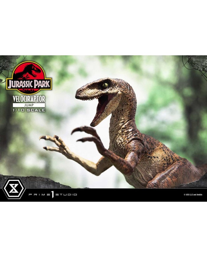 Jurassic Park statuette Prime Collectibles 1/10 Velociraptor Jump 21 cm
