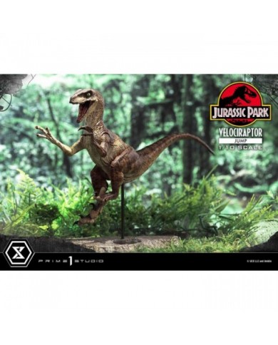 Jurassic Park statuette Prime Collectibles 1/10 Velociraptor Jump 21 cm