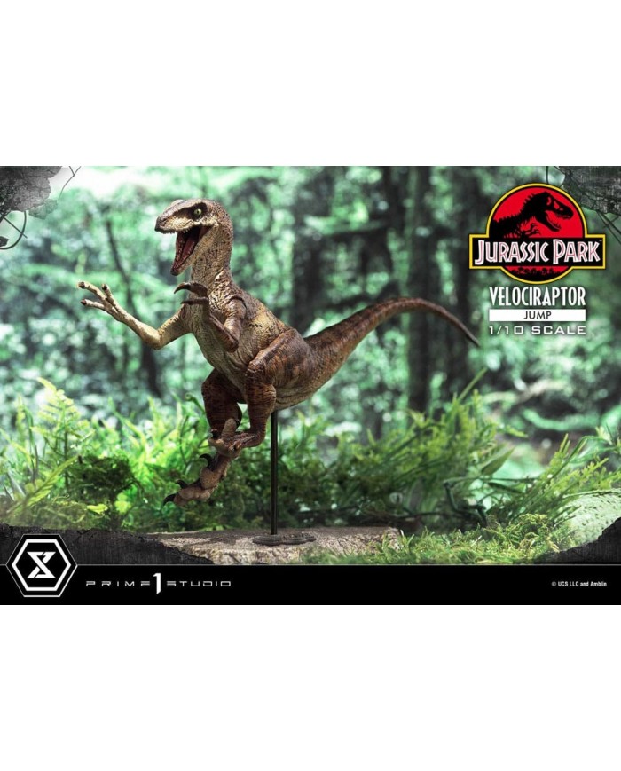 Jurassic Park statuette Prime Collectibles 1/10 Velociraptor Jump 21 cm