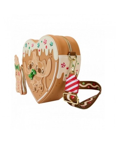 Sac à bandoulière Loungefly - Angel & Stitch Gingerbread Heart
