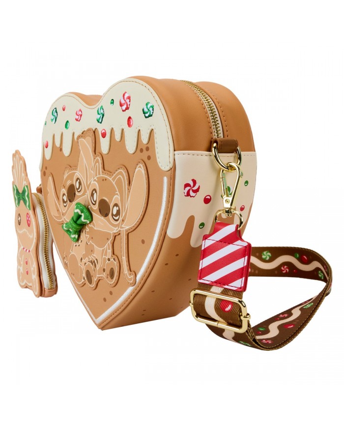 Sac à bandoulière Loungefly - Angel & Stitch Gingerbread Heart