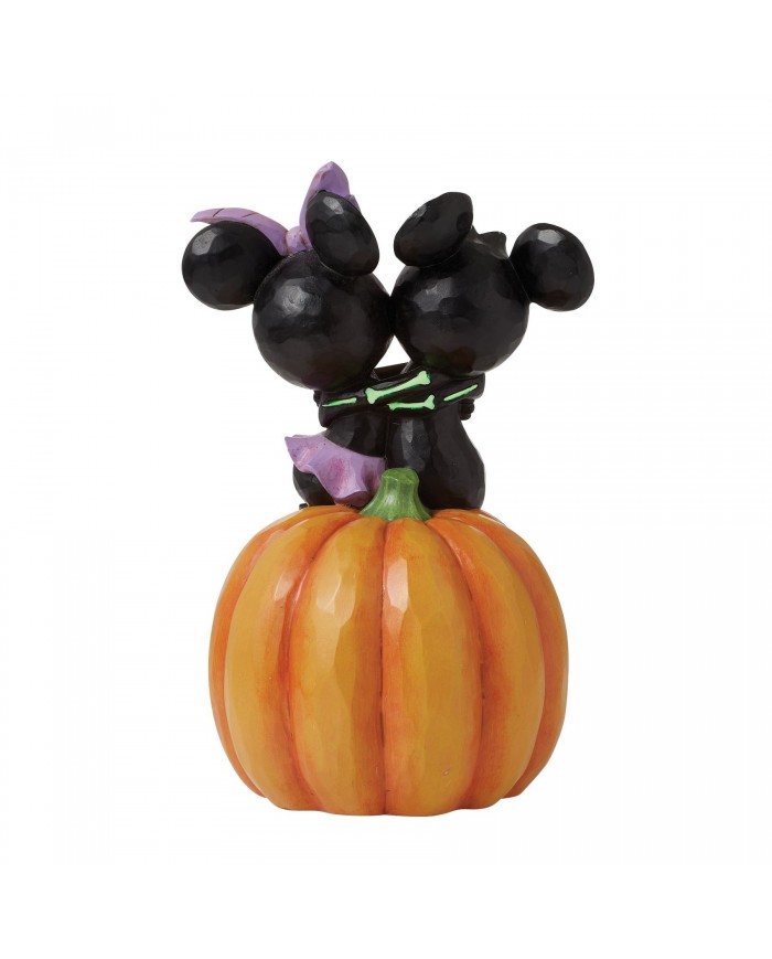 Disney Traditions - Figurine Citrouille LED Mickey et Minnie squelettes
