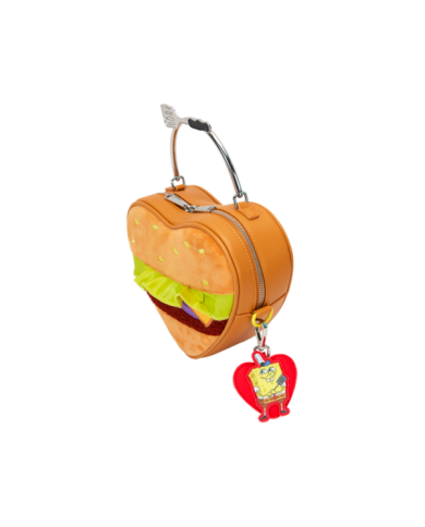 Sac à bandoulière Loungefly - Bob l'Eponge Krabby Patty Plush Heart Figural