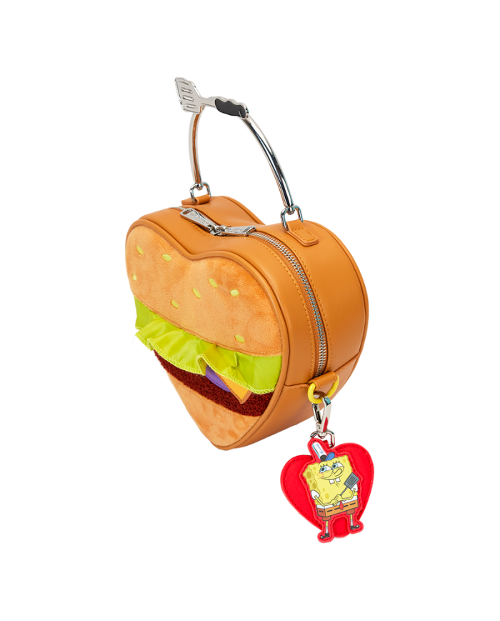 Sac à bandoulière Loungefly - Bob l'Eponge Krabby Patty Plush Heart Figural