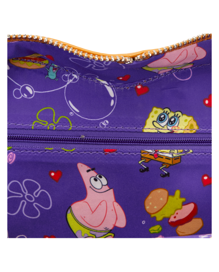 Sac à bandoulière Loungefly - Bob l'Eponge Krabby Patty Plush Heart Figural