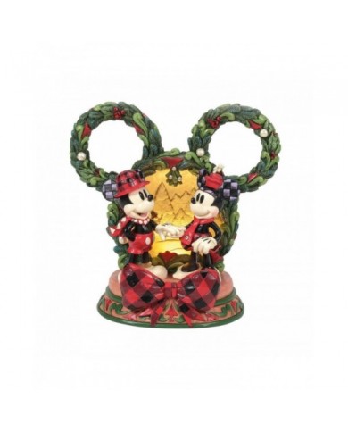 Disney Traditions - Diorama lumineux Mickey & Minnie Noël
