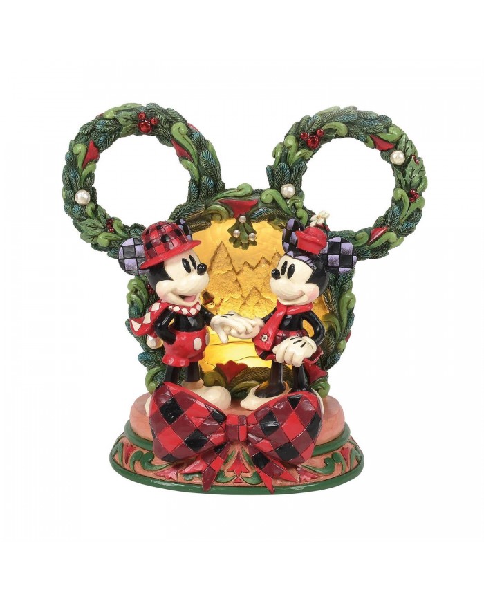 Disney Traditions - Diorama lumineux Mickey & Minnie Noël