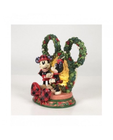 Disney Traditions - Diorama lumineux Mickey & Minnie Noël