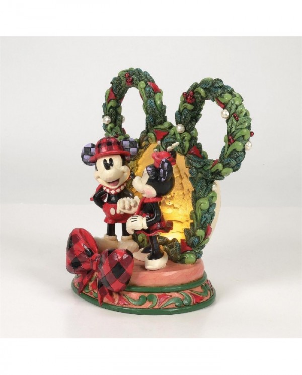 Disney Traditions - Diorama lumineux Mickey & Minnie Noël