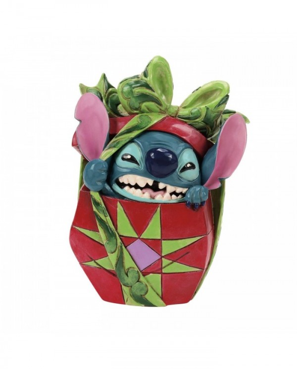 Disney Traditions - Stitch déchirant un cadeau de Noël