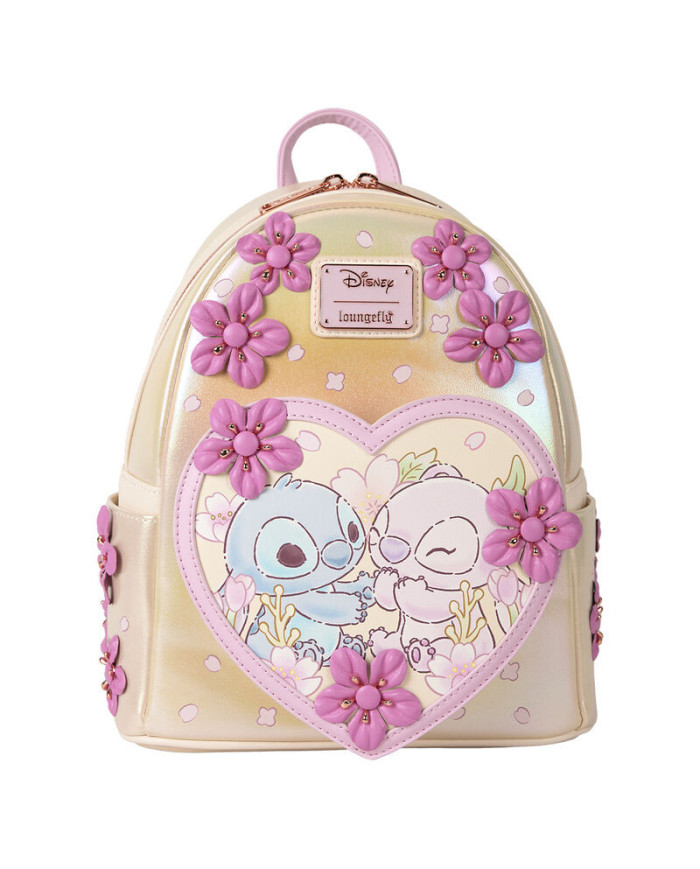 Sac à dos Loungefly - Stitch & Angel Cherry Blossom Heart