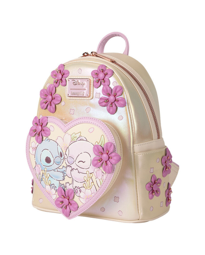 Sac à dos Loungefly - Stitch & Angel Cherry Blossom Heart