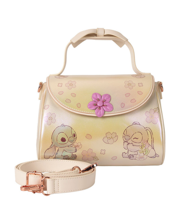 Sac à bandoulière Loungefly - Stitch & Angel Cherry Blossom Bow Handle