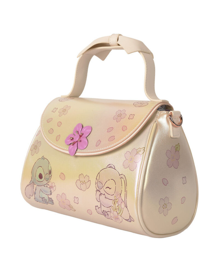 Sac à bandoulière Loungefly - Stitch & Angel Cherry Blossom Bow Handle