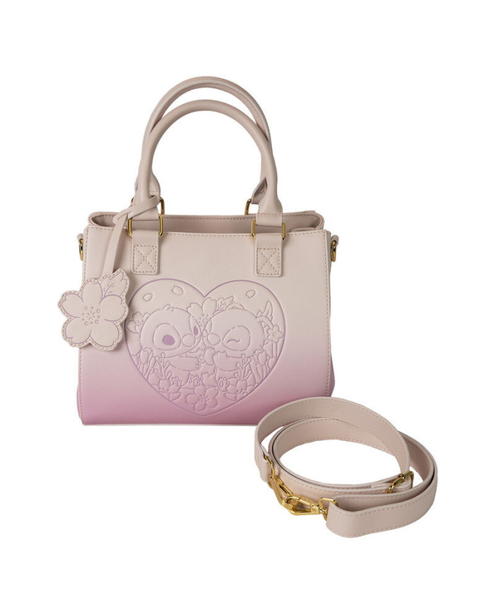 Sac à bandoulière Loungefly - Stitch & Angel Cherry Blossom Heart