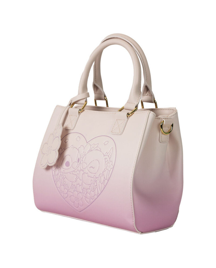 Sac à bandoulière Loungefly - Stitch & Angel Cherry Blossom Heart