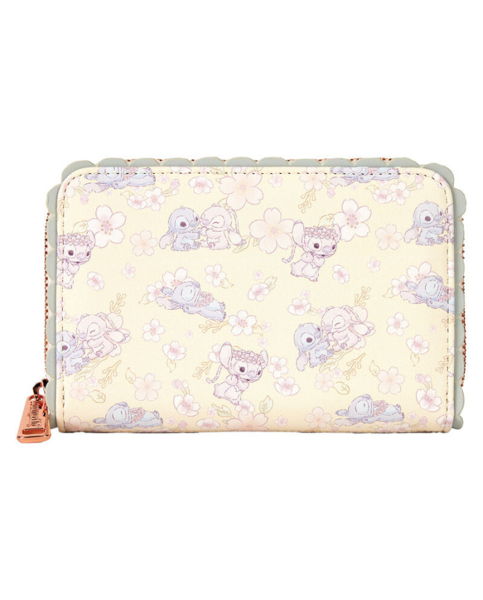 Portefeuille Loungefly - Stitch & Angel Cherry Blossom All-Over Print