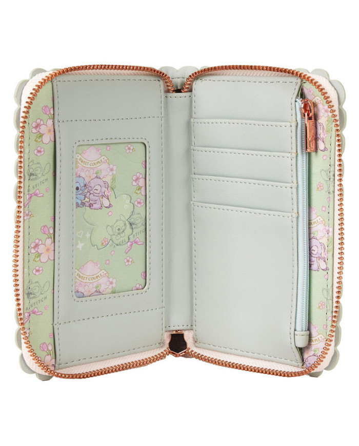 Portefeuille Loungefly - Stitch & Angel Cherry Blossom All-Over Print