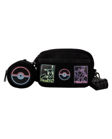 Sac banane Loungefly - Pokémon Pikachu & Mewtwo Glow Nylon Sling