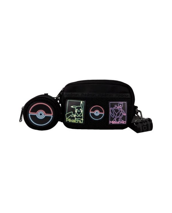 Sac banane Loungefly - Pokémon Pikachu & Mewtwo Glow Nylon Sling