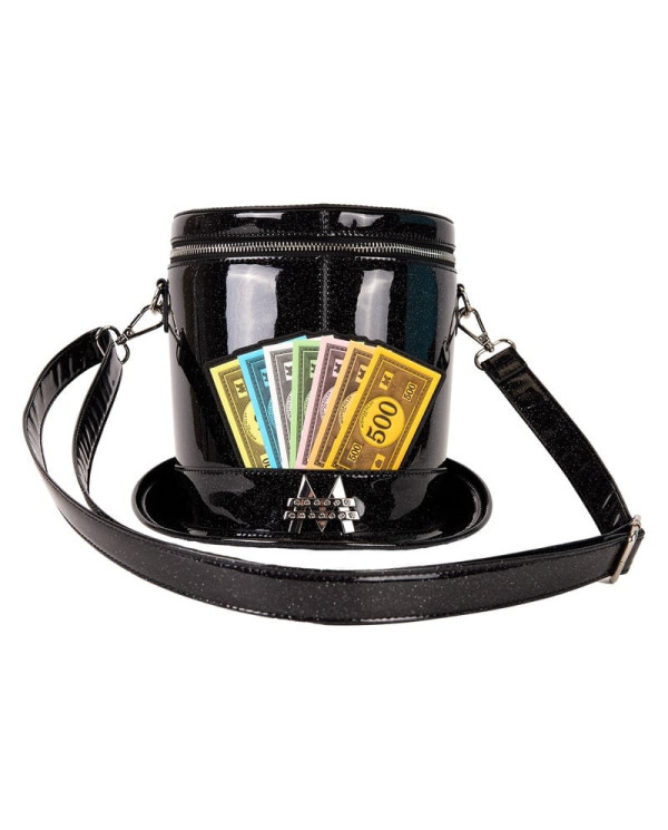 Sac à bandoulière Loungefly - Monopoly 90th Anniversary Top Hat Glitter Figural