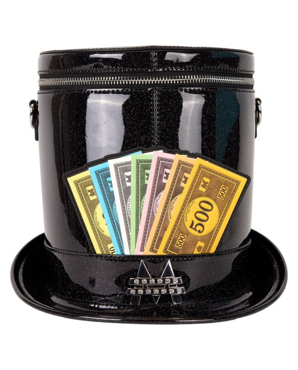 Sac à bandoulière Loungefly - Monopoly 90th Anniversary Top Hat Glitter Figural