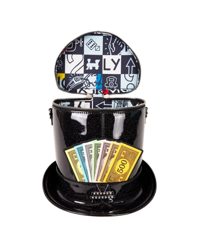 Sac à bandoulière Loungefly - Monopoly 90th Anniversary Top Hat Glitter Figural
